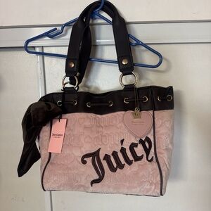 Juicy Couture Daydreamer Pink and Brown Tote Purse Bag